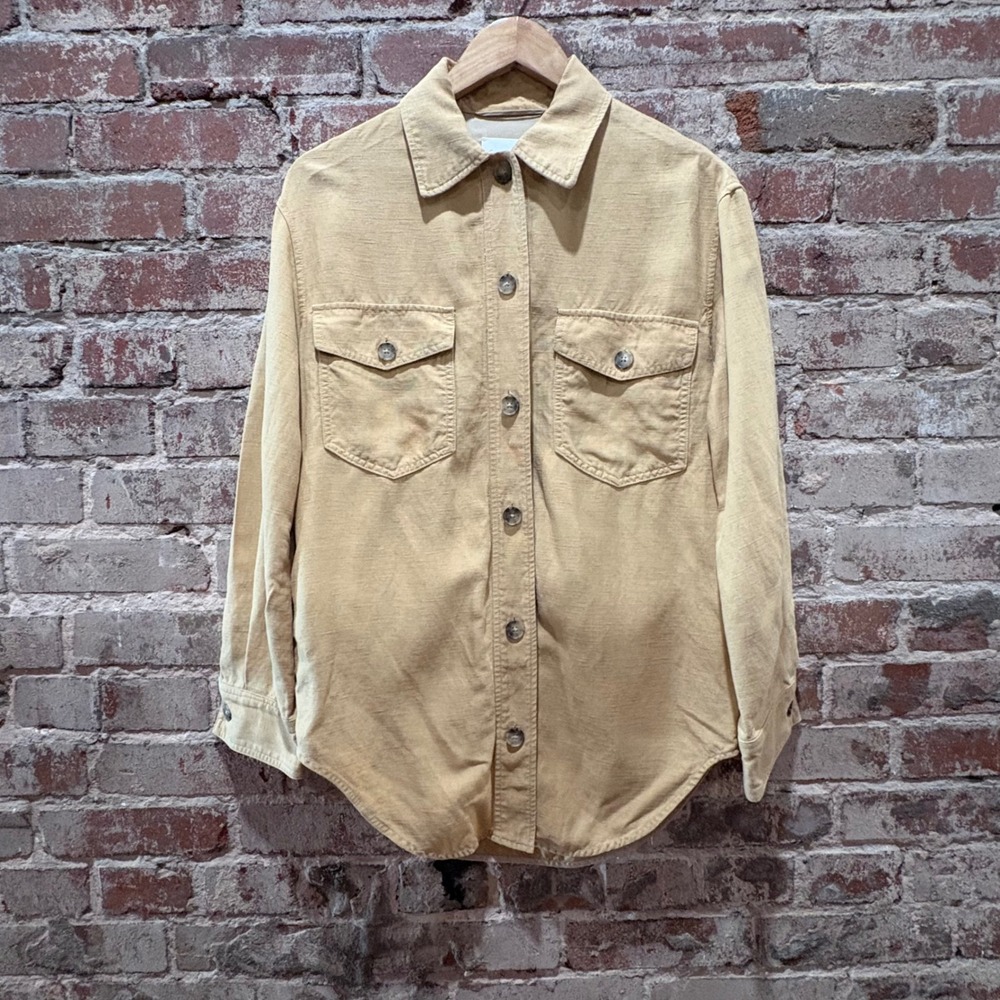 Aritzia Wilfred The Ganna Linen Shirt Jacket Sandy Beige XS Shacket - Picture 12 of 16